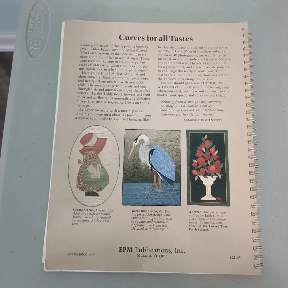 Cutting up with Curves Paperback Joyce M. Schlotzhauer spiral bound quilt patter